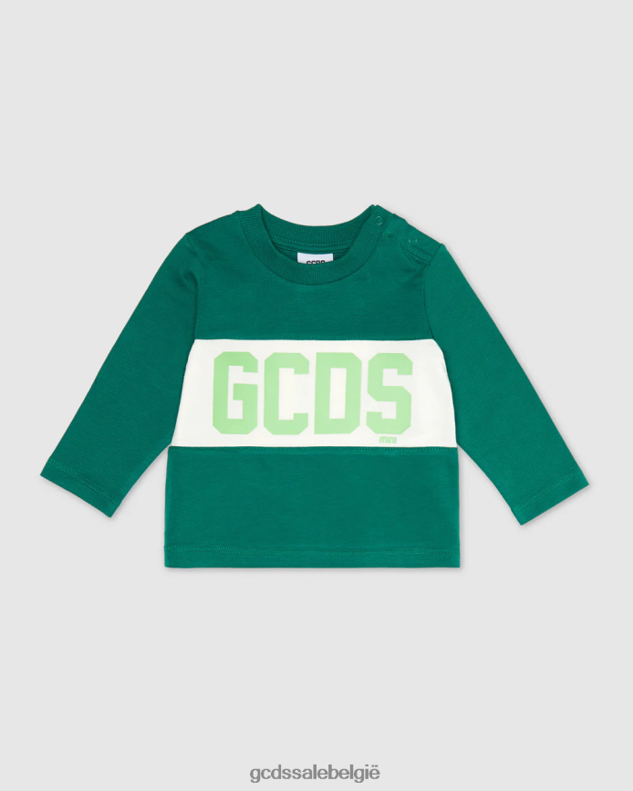 T-shirt met babylogoband kinderen GCDS groente kleding 4600VF631