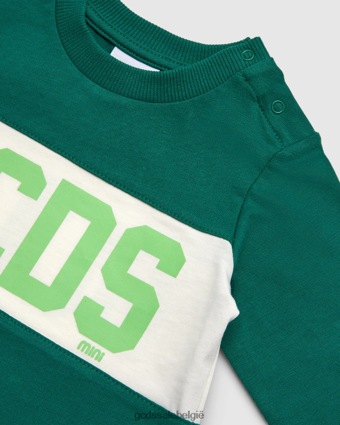T-shirt met babylogoband kinderen GCDS groente kleding 4600VF631