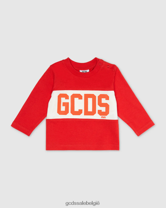 T-shirt met babylogoband kinderen GCDS rood kleding 4600VF633