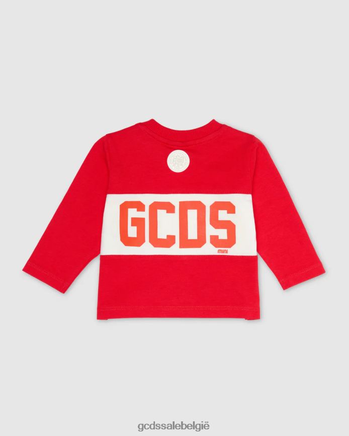 T-shirt met babylogoband kinderen GCDS rood kleding 4600VF633