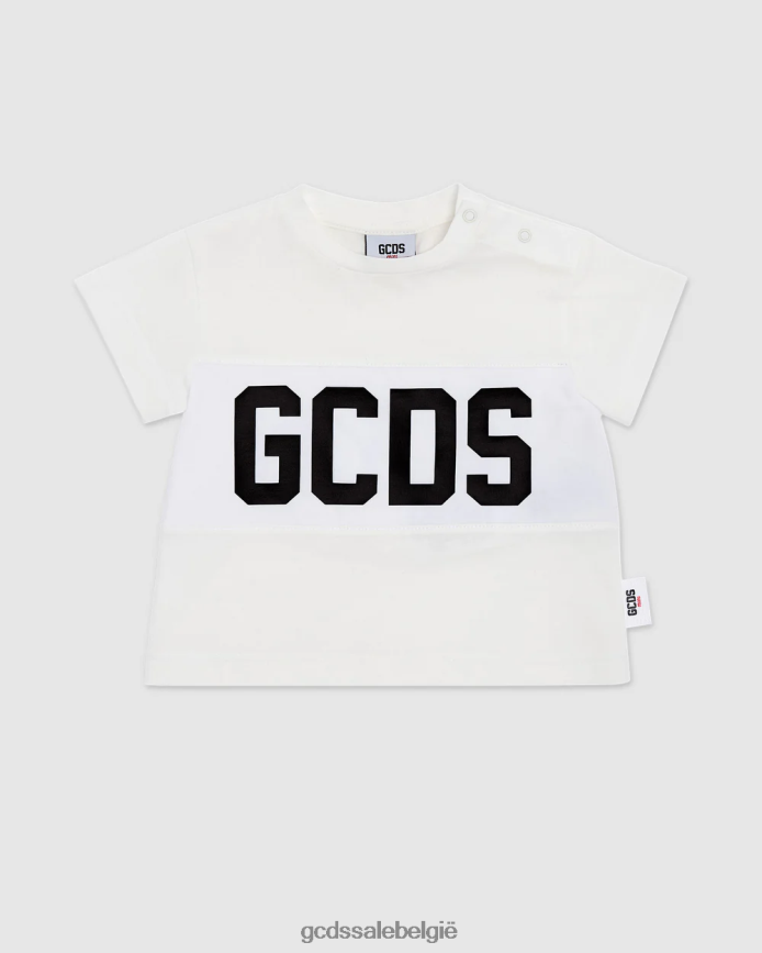 T-shirt met babylogomotief kinderen GCDS gebroken wit kleding 4600VF637