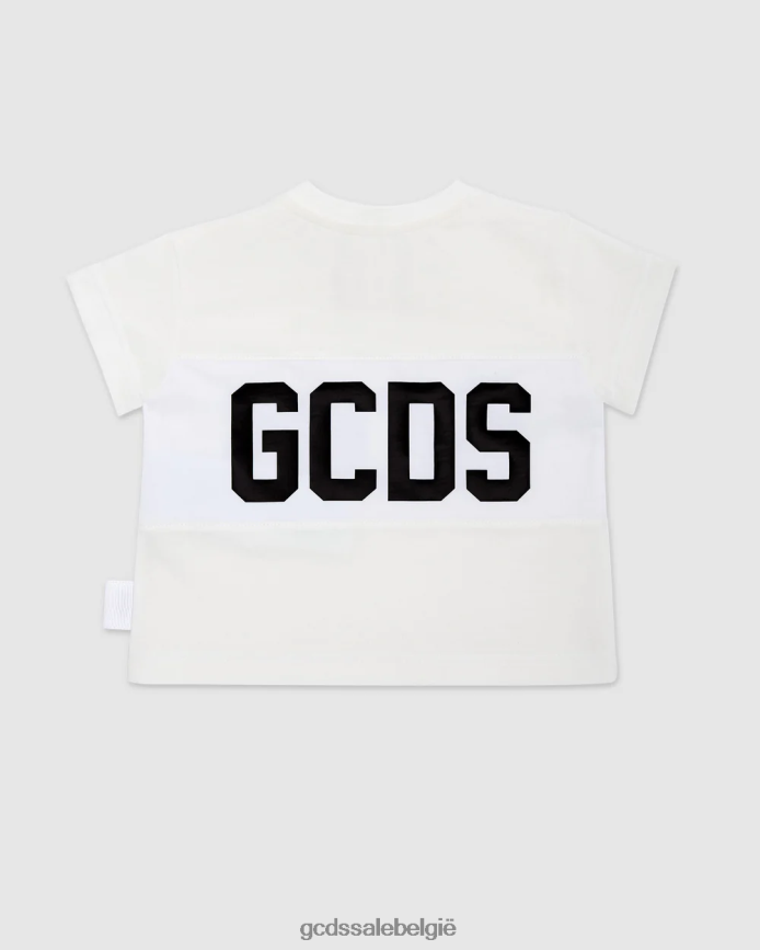 T-shirt met babylogomotief kinderen GCDS gebroken wit kleding 4600VF637