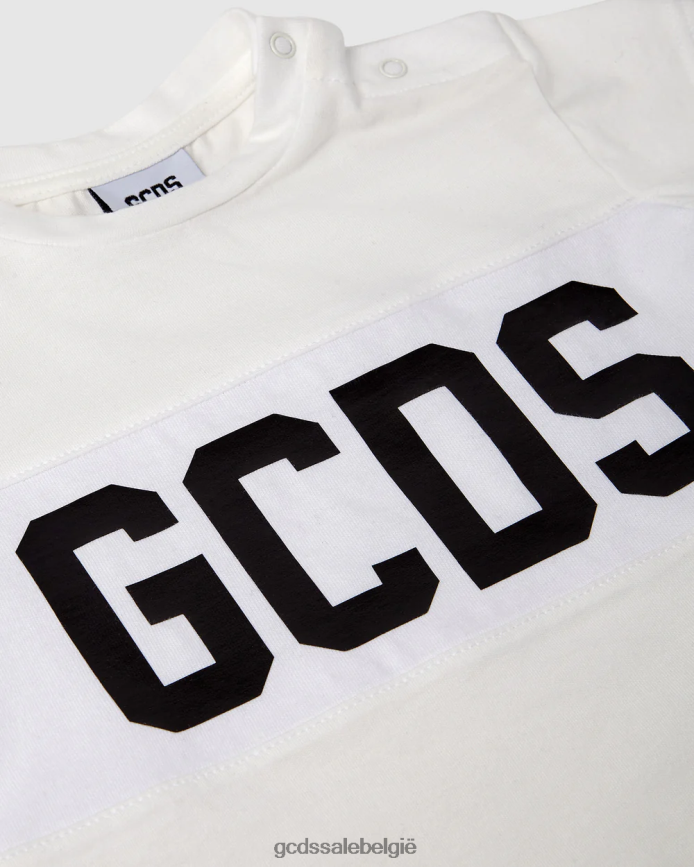 T-shirt met babylogomotief kinderen GCDS gebroken wit kleding 4600VF637