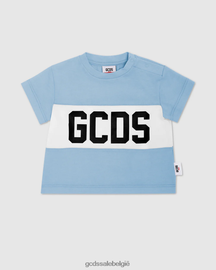 T-shirt met babylogomotief kinderen GCDS lichtblauw kleding 4600VF638