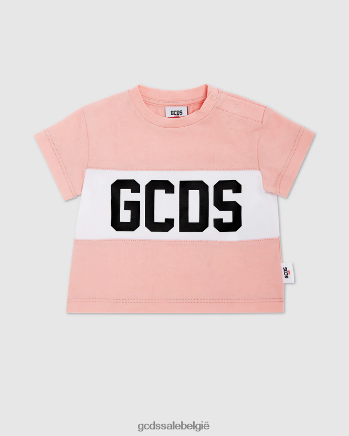 T-shirt met babylogomotief kinderen GCDS roze kleding 4600VF636