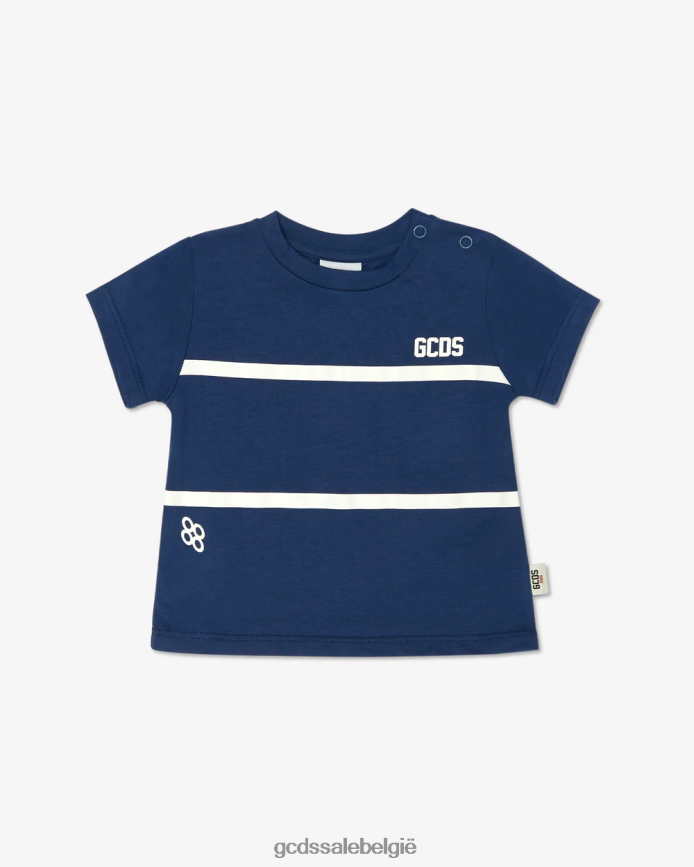 baby-t-shirt met lage bandlogo kinderen GCDS blauw kleding 4600VF640