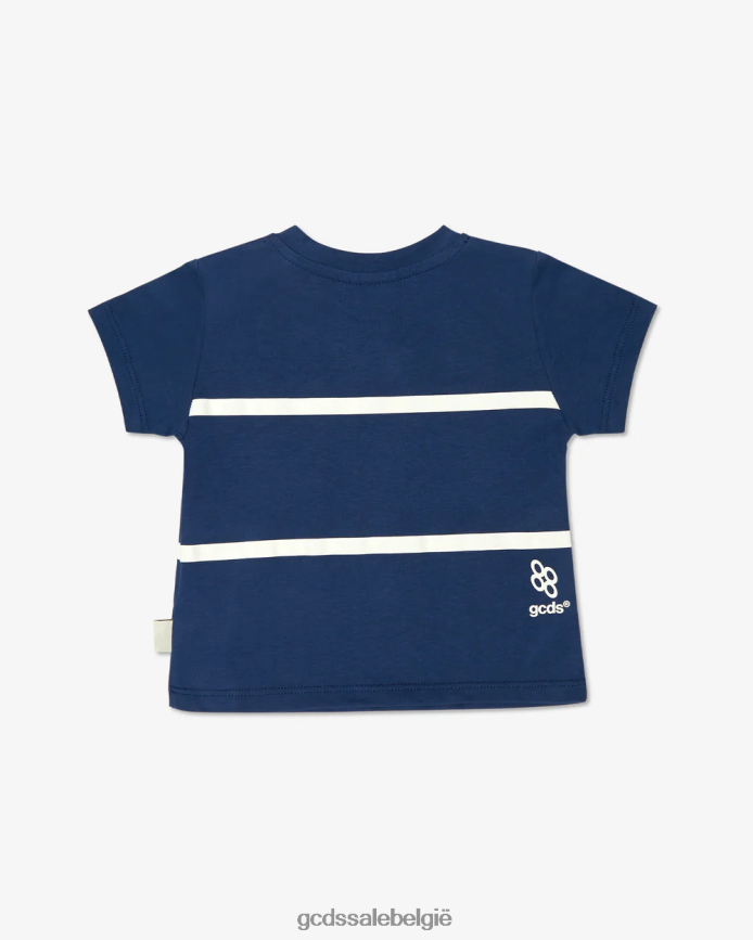 baby-t-shirt met lage bandlogo kinderen GCDS blauw kleding 4600VF640