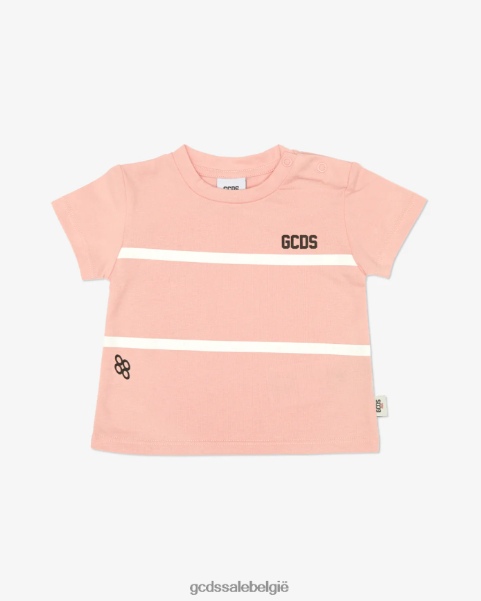 baby-t-shirt met lage bandlogo kinderen GCDS roze kleding 4600VF639