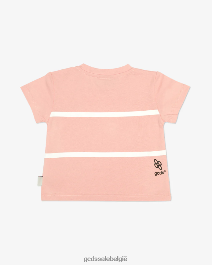 baby-t-shirt met lage bandlogo kinderen GCDS roze kleding 4600VF639