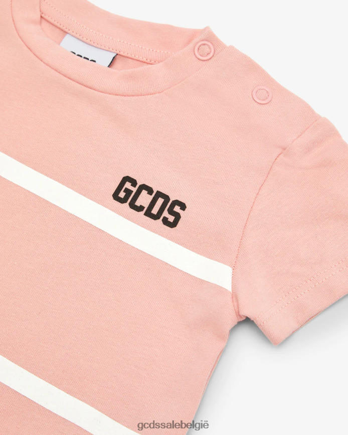 baby-t-shirt met lage bandlogo kinderen GCDS roze kleding 4600VF639