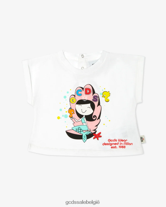 baby zeemeermin t-shirt kinderen GCDS wit kleding 4600VF643