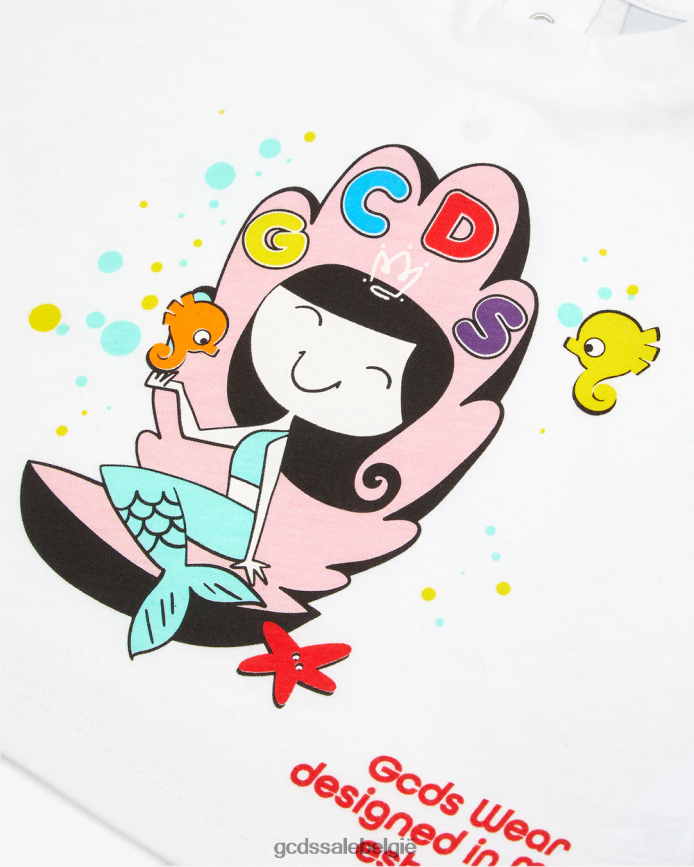 baby zeemeermin t-shirt kinderen GCDS wit kleding 4600VF643