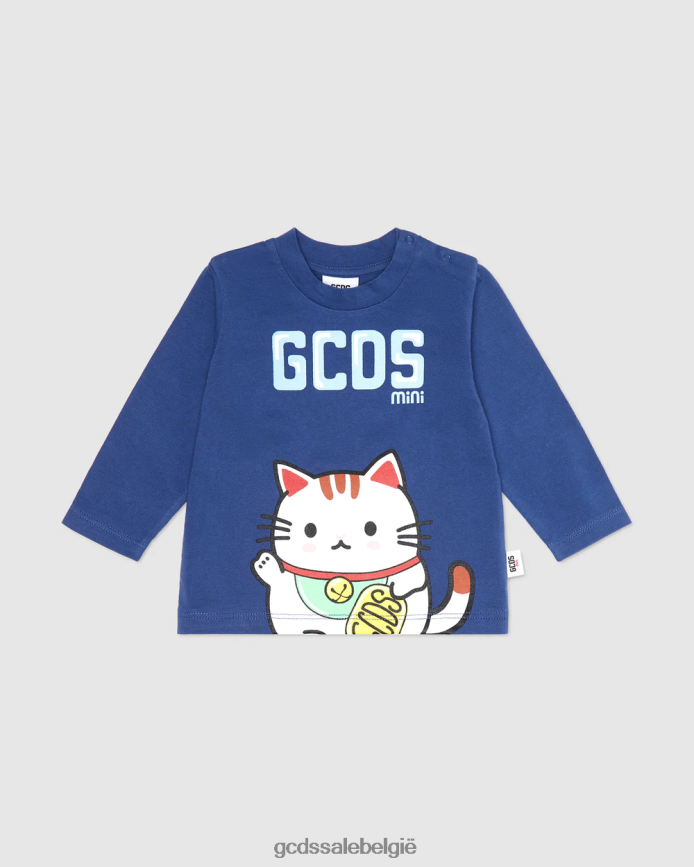 babykittho t-shirt kinderen GCDS blauw kleding 4600VF629