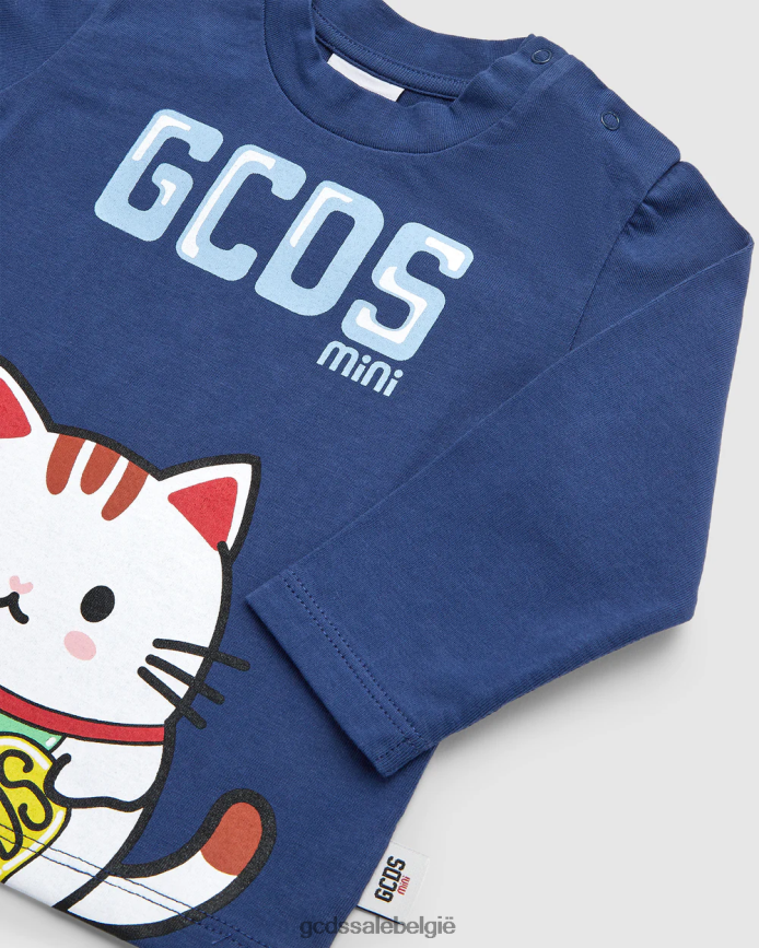 babykittho t-shirt kinderen GCDS blauw kleding 4600VF629