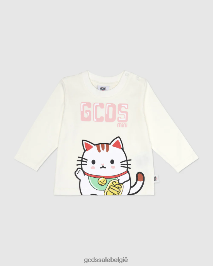 babykittho t-shirt kinderen GCDS gebroken wit kleding 4600VF630