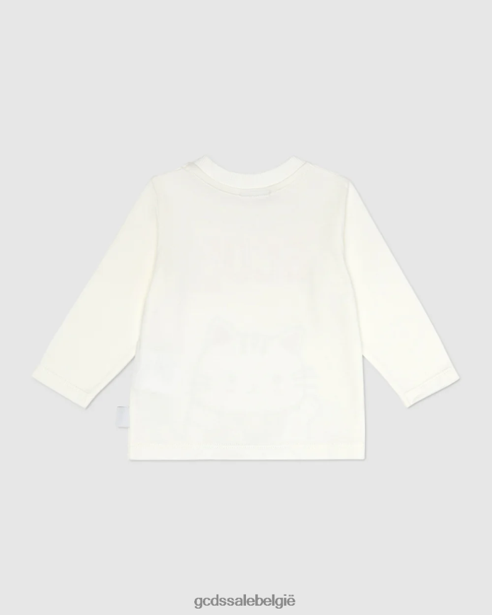 babykittho t-shirt kinderen GCDS gebroken wit kleding 4600VF630