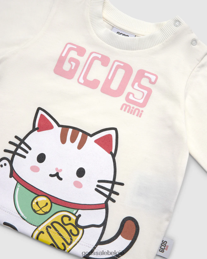 babykittho t-shirt kinderen GCDS gebroken wit kleding 4600VF630