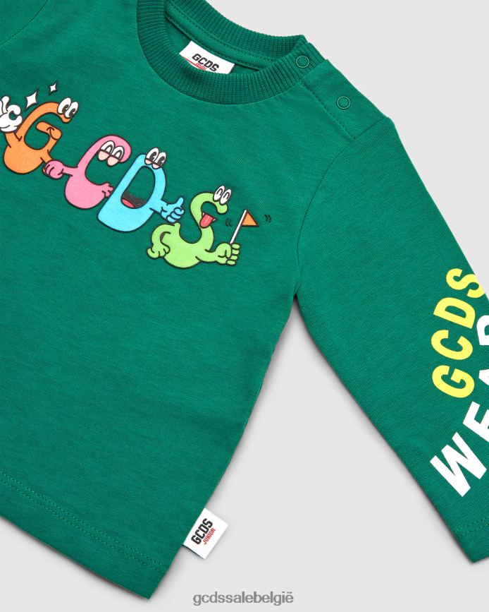 babymonster t-shirt met lange mouwen kinderen GCDS groente kleding 4600VF632