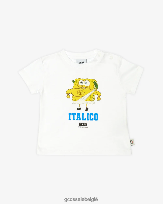 babysponsbob italico t-shirt kinderen GCDS wit kleding 4600VF642