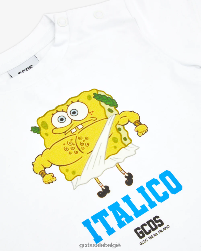 babysponsbob italico t-shirt kinderen GCDS wit kleding 4600VF642