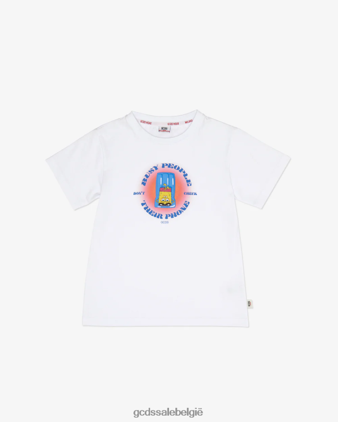junior SpongeBob drukke mensen t-shirt kinderen GCDS wit kleding 4600VF715