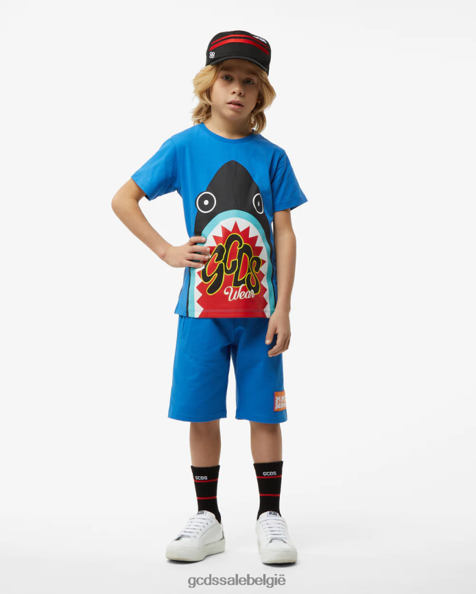 junior haaienshirt kinderen GCDS blauw kleding 4600VF729
