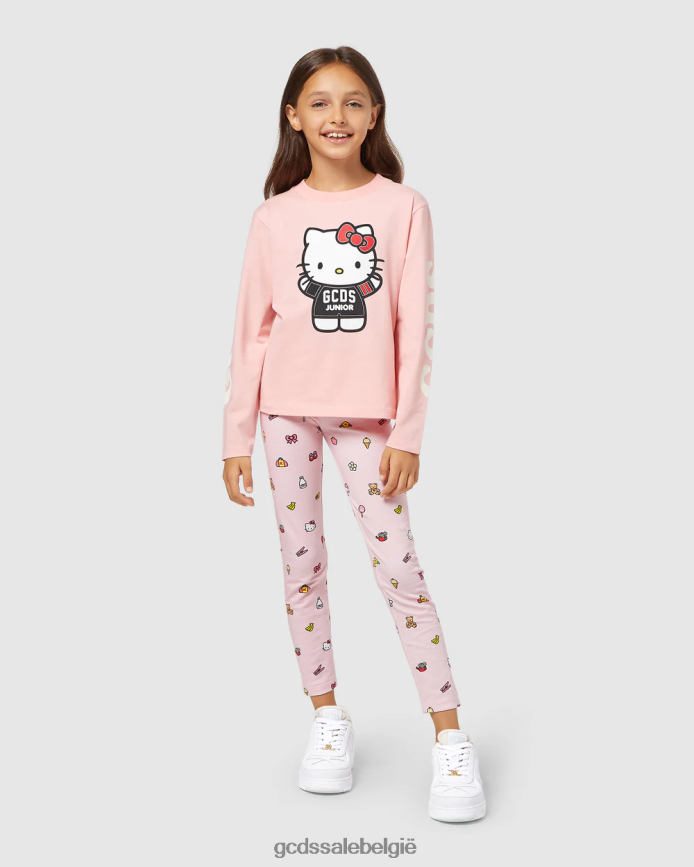 junior hello kitty t-shirt met lange mouwen kinderen GCDS roze kleding 4600VF799