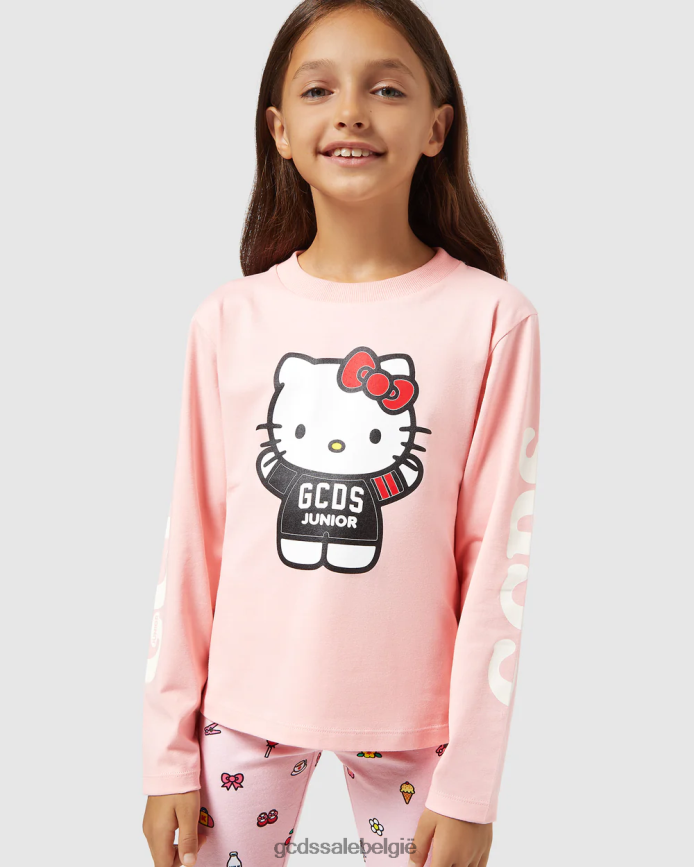 junior hello kitty t-shirt met lange mouwen kinderen GCDS roze kleding 4600VF799