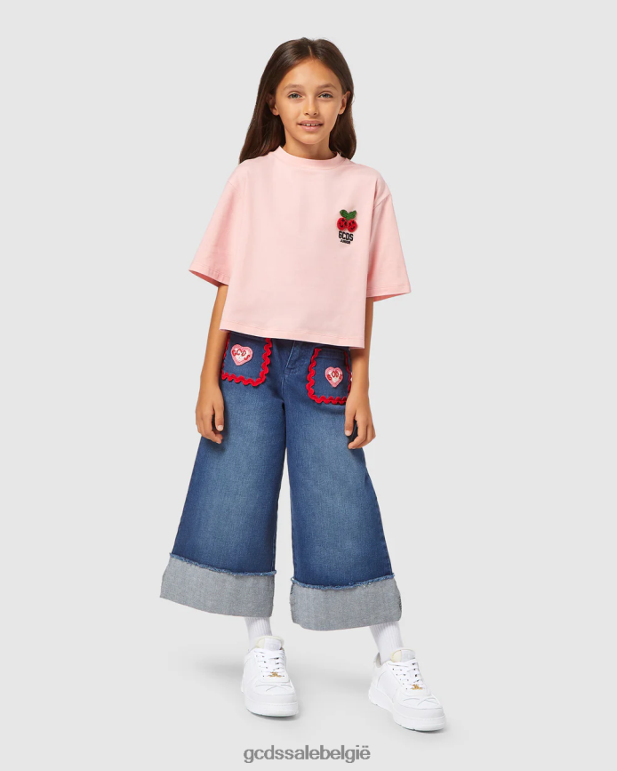 junior kersen t-shirt kinderen GCDS roze kleding 4600VF801
