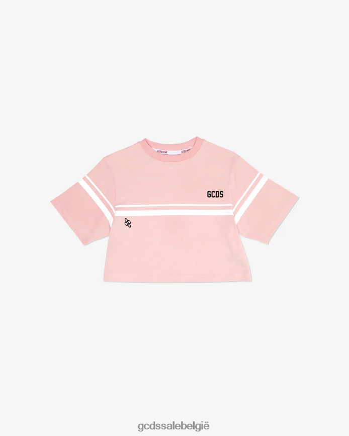 junior laag logo-t-shirt kinderen GCDS roze kleding 4600VF794