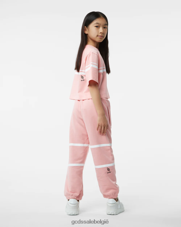 junior laag logo-t-shirt kinderen GCDS roze kleding 4600VF794