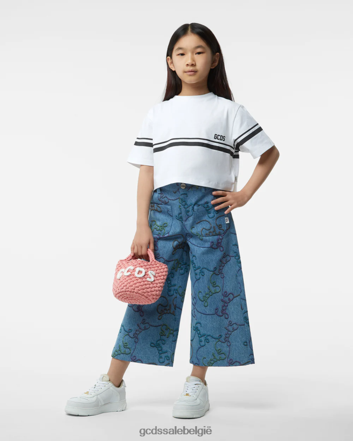 junior laag logo-t-shirt kinderen GCDS wit kleding 4600VF795