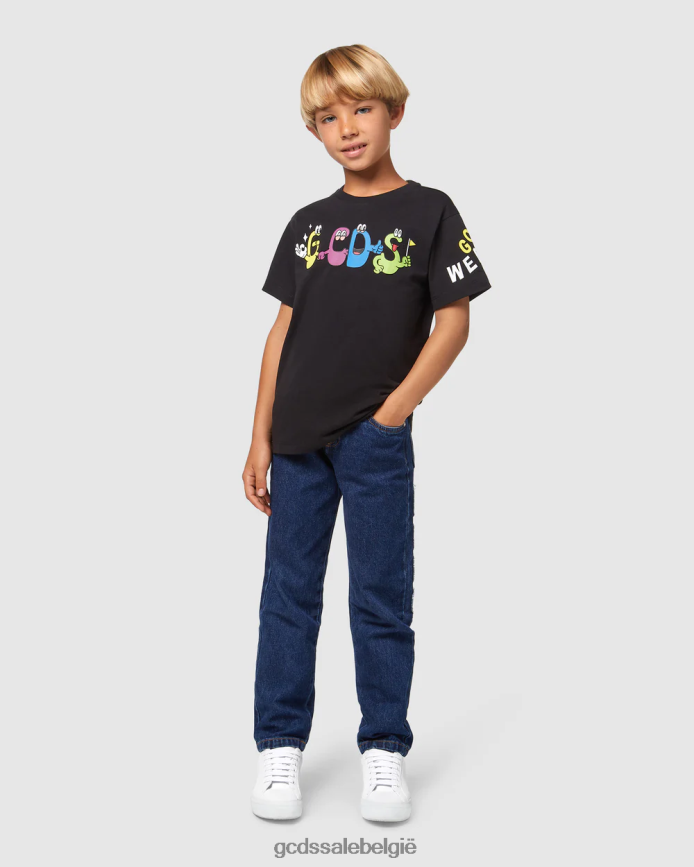 junior monsters t-shirt kinderen GCDS zwart kleding 4600VF711