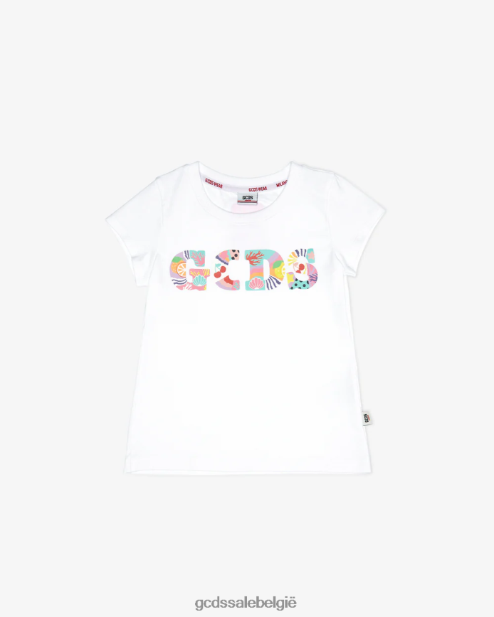 junior patchwork t-shirt kinderen GCDS wit kleding 4600VF793