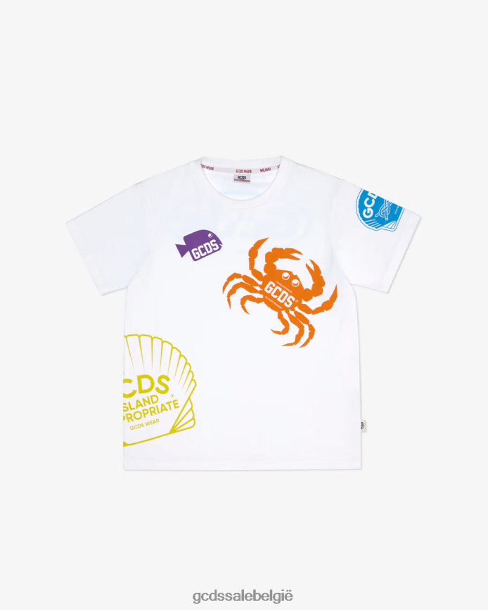 junior shell-t-shirt kinderen GCDS wit kleding 4600VF728