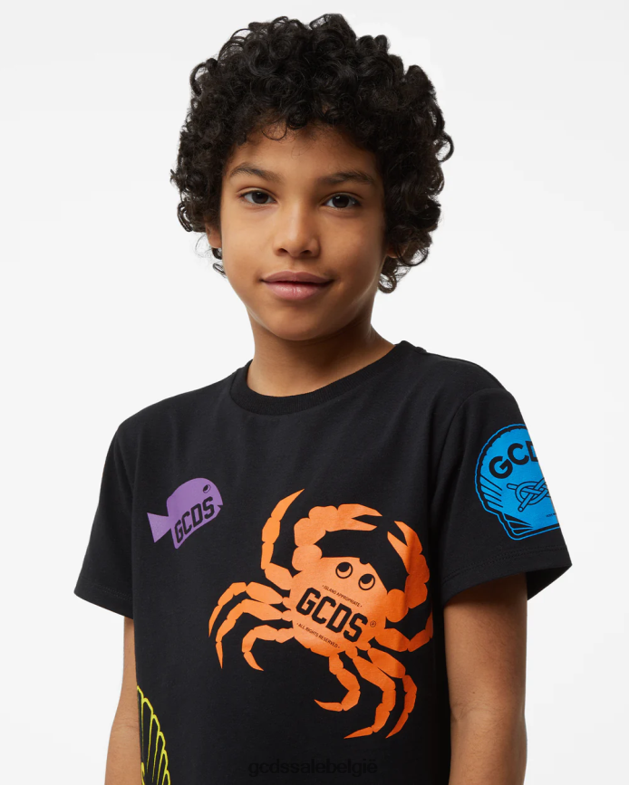 junior shell-t-shirt kinderen GCDS zwart kleding 4600VF727
