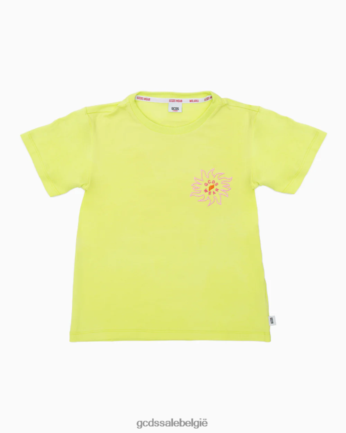 junior surfen wirdo bedrukt t-shirt kinderen GCDS limoen kleding 4600VF716