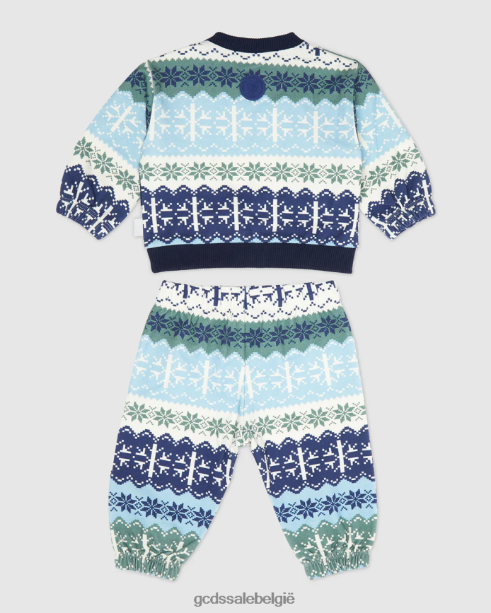 Kerst trainingspak met babylogoband kinderen GCDS blauw kleding 4600VF596