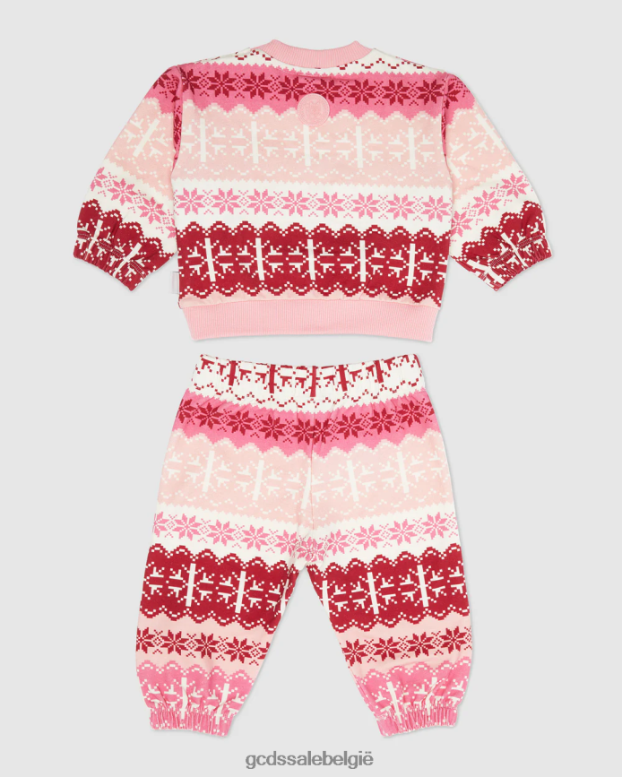 Kerst trainingspak met babylogoband kinderen GCDS roze kleding 4600VF593
