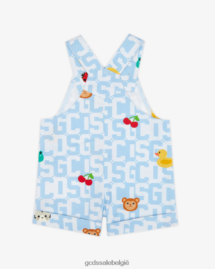 babymonogram dieren tuinbroek kinderen GCDS lichtblauw kleding 4600VF608