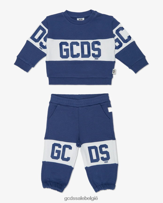 trainingspak met babylogoband kinderen GCDS blauw kleding 4600VF606