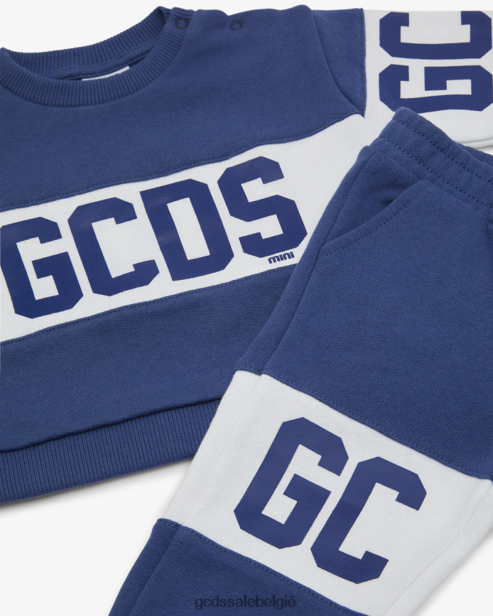 trainingspak met babylogoband kinderen GCDS blauw kleding 4600VF606