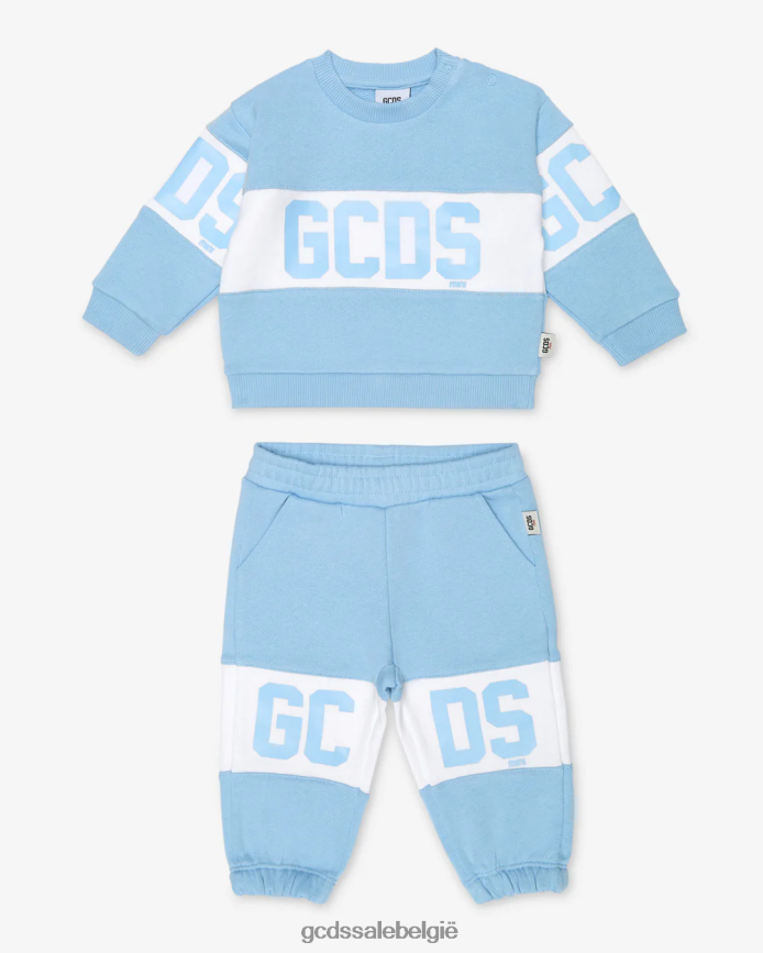 trainingspak met babylogoband kinderen GCDS engel blauw kleding 4600VF607