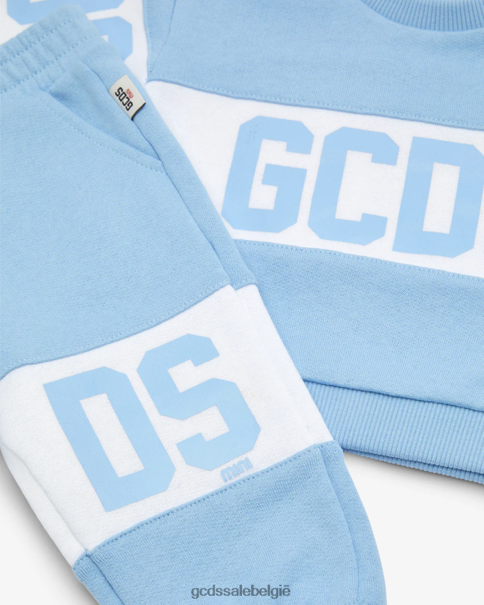 trainingspak met babylogoband kinderen GCDS engel blauw kleding 4600VF607
