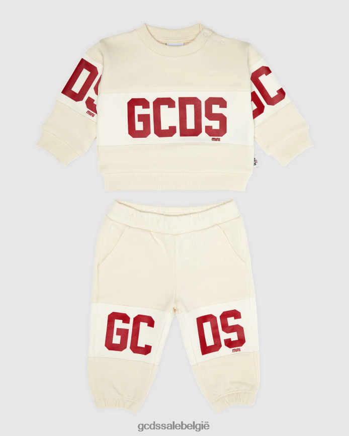 trainingspak met babylogoband kinderen GCDS witkap grijs kleding 4600VF598