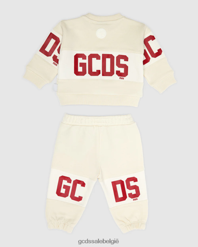 trainingspak met babylogoband kinderen GCDS witkap grijs kleding 4600VF598