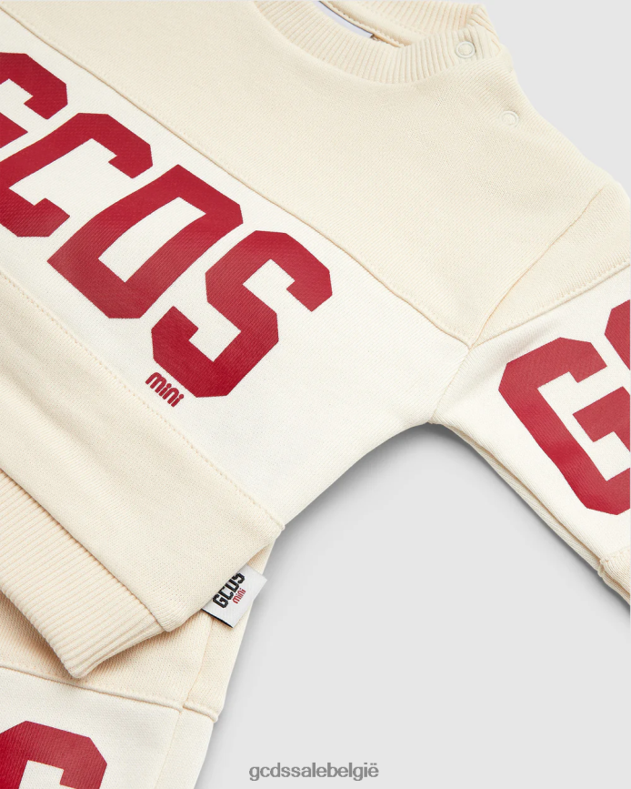 trainingspak met babylogoband kinderen GCDS witkap grijs kleding 4600VF598