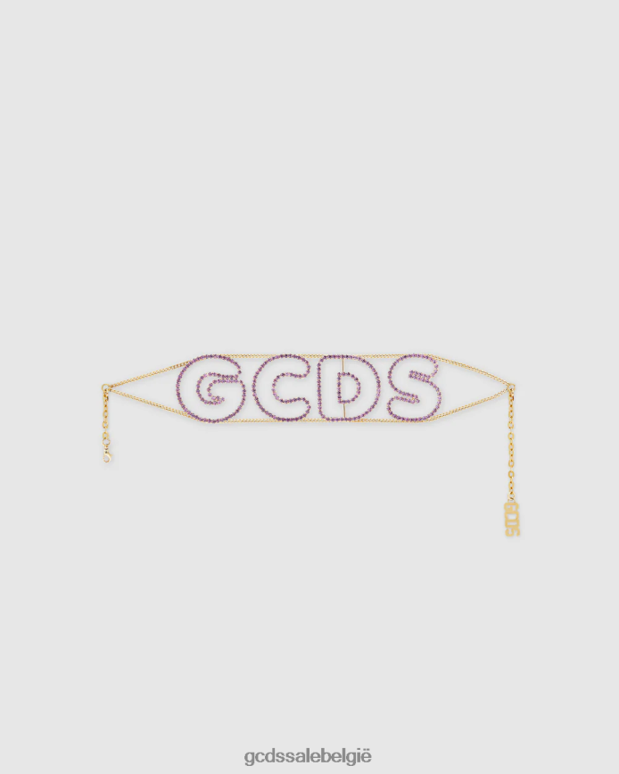 Blingerende choker met Andy-logo vrouwen GCDS lila accessoire 4600VF564