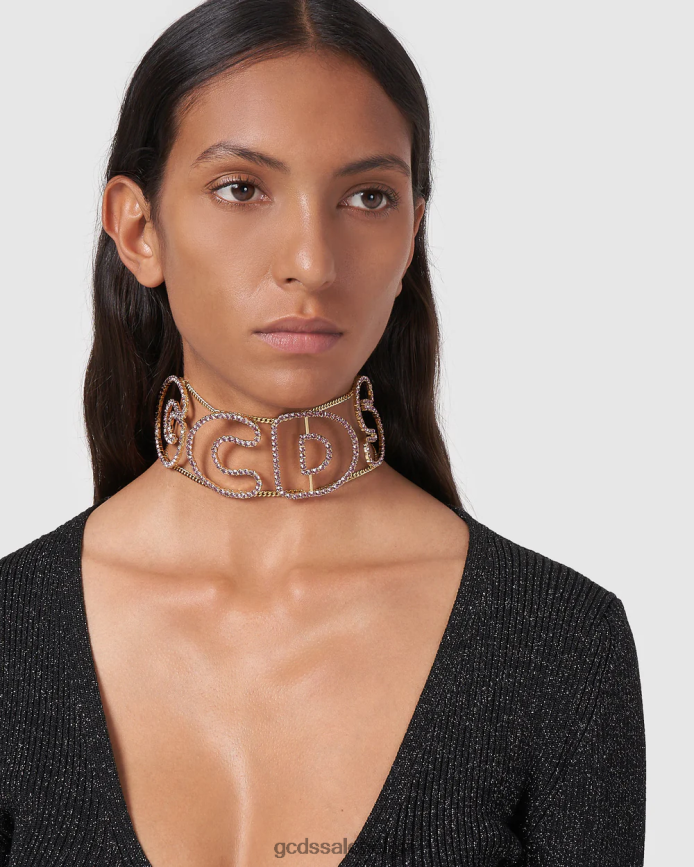 Blingerende choker met Andy-logo vrouwen GCDS lila accessoire 4600VF564