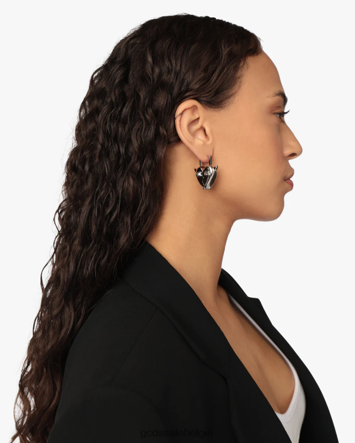 hartenbreker oorbellen vrouwen GCDS zilver accessoire 4600VF548